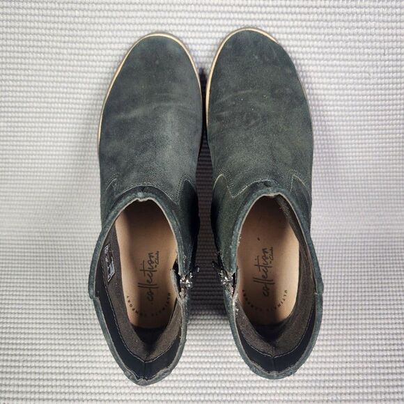 Clarks Collection Women's Size 7M Sharon Swing Wedge Black Ankle Bootie 13288 - Picture 6 of 9